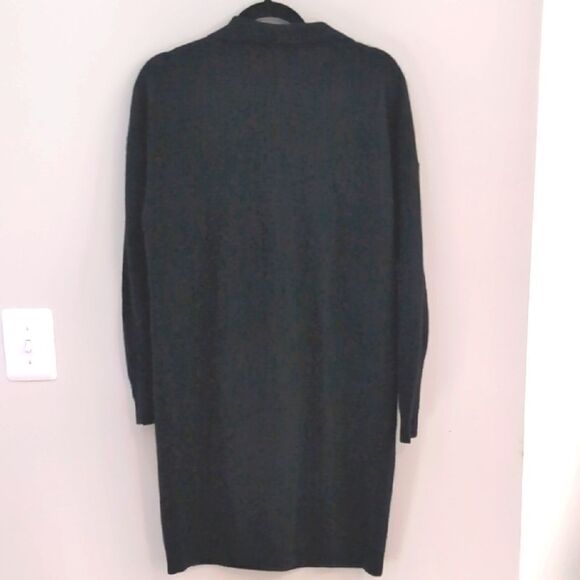 Garnet Hill Frida Polo Black Cashmere Sweater Dress Sz M - Picture 4 of 12